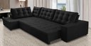 Ver imagem 1 de Sofá de Canto Retrátil e Reclinável com Molas 3,00x2,00 Esq Berlim Suede Mirra Decor