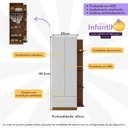 Ver imagem 3 de Guarda-roupas Infantil 2 Portas e 1 Gaveta Doce de Leite Multimóveis Mp4236 Madeirado/branco