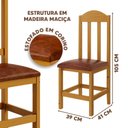 Ver imagem 3 de Kit com 2 Cadeiras de Jantar Madeira Maciça Safira Mel com Estofado Marrom
