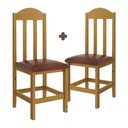 Ver imagem 2 de Kit com 2 Cadeiras de Jantar Madeira Maciça Safira Mel com Estofado Marrom