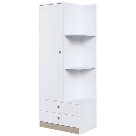 Guarda Roupa Infantil 1 Porta e 2 Gavetas Juno Branco A05 - Mpozenato