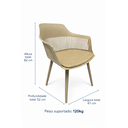 Ver imagem 7 de Cadeira Marcela com Assento Estofado em Linho Nude