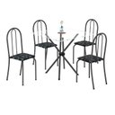 Ver imagem 2 de Conjunto de Mesa Tubular 70x70cm Tampo de Vidro com 4 Cadeiras Ane B 
