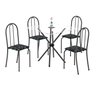 Conjunto de Mesa Tubular 70x70cm Tampo de Vidro com 4 Cadeiras Ane B  - 2