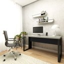 Ver imagem 1 de Mesa Escrivaninha P/ Estudos Pé Metal 150cm X 60cm F5 Office