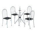 Ver imagem 2 de Conjunto de Mesa Tubular 70x70cm Tampo de Vidro com 4 Cadeiras Ane B 