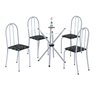 Conjunto de Mesa Tubular 70x70cm Tampo de Vidro com 4 Cadeiras Ane B  - 2