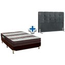 Ver imagem 1 de Cama Box Queen Crc + Colchão Ortopédico Light Ortobom + Cabeceira Clean Cinza
