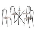 Ver imagem 2 de Conjunto de Mesa Tubular 70x70cm Tampo de Vidro com 4 Cadeiras Ane B 