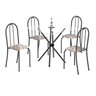 Conjunto de Mesa Tubular 70x70cm Tampo de Vidro com 4 Cadeiras Ane B  - 2