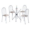 Ver imagem 2 de Conjunto de Mesa Tubular 70x70cm Tampo de Vidro com 4 Cadeiras Ane B 