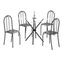 Ver imagem 2 de Conjunto de Mesa Tubular 70x70cm Tampo de Vidro com 4 Cadeiras Ane B 
