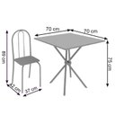 Ver imagem 3 de Conjunto de Mesa Tubular 70x70cm Tampo de Vidro com 4 Cadeiras Ane B Prata/Paraopeba/Martelado/Incolor