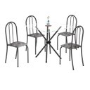 Ver imagem 2 de Conjunto de Mesa Tubular 70x70cm Tampo de Vidro com 4 Cadeiras Ane B Prata/Paraopeba/Martelado/Incolor