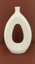Ver imagem 4 de Vaso Decorativo Enfeite Casa Cerâmica 30x18x3cm Branco