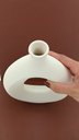 Ver imagem 5 de Vaso Decorativo Enfeite Casa Cerâmica 30x18x3cm Branco