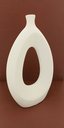 Ver imagem 2 de Vaso Decorativo Enfeite Casa Cerâmica 30x18x3cm Branco
