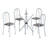 Conjunto de Mesa Tubular 70x70cm Tampo de Vidro com 4 Cadeiras Ane B  - 2