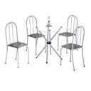 Ver imagem 2 de Conjunto de Mesa Tubular 70x70cm Tampo de Vidro com 4 Cadeiras Ane B Branco/Paraopeba/Mart Pérola/Incolor