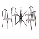Ver imagem 2 de Conjunto de Mesa Tubular 70x70cm Tampo de Vidro com 4 Cadeiras Ane B 