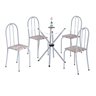 Conjunto de Mesa Tubular 70x70cm Tampo de Vidro com 4 Cadeiras Ane B  - 2