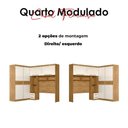 Ver imagem 5 de Quarto Modulado Casal Ambiente Florença Freijó Off White - Moval