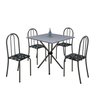 Conjunto de Mesa Tubular 70x70cm Tampo em Granito com 4 Cadeiras Ane B  - 2