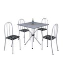 Ver imagem 2 de Conjunto de Mesa Tubular 70x70cm Tampo em Granito com 4 Cadeiras Ane B 