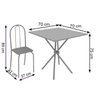 Conjunto de Mesa Tubular 70x70cm Tampo em Granito com 4 Cadeiras Ane B  - 3