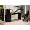 Ver imagem 2 de Escrivaninha Gamer Sandalus Preto Amarelo