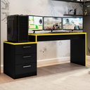 Ver imagem 1 de Escrivaninha Gamer Sandalus Preto Amarelo