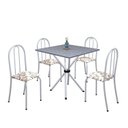 Ver imagem 2 de Conjunto de Mesa Tubular 70x70cm Tampo em Granito com 4 Cadeiras Ane B Branco/Arabesco/Martelado Pérola/Ocre