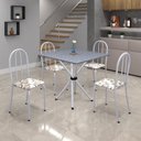 Ver imagem 1 de Conjunto de Mesa Tubular 70x70cm Tampo em Granito com 4 Cadeiras Ane B 