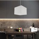 Ver imagem 3 de Lustre Pendente Quadrado Md-4058 Cúpula em Tecido 21/25x25cm Linho Bege - Bivolt