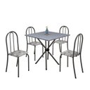 Ver imagem 2 de Conjunto de Mesa Tubular 70x70cm Tampo em Granito com 4 Cadeiras Ane B 
