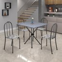 Ver imagem 1 de Conjunto de Mesa Tubular 70x70cm Tampo em Granito com 4 Cadeiras Ane B Cinza/Paraopeba/Mart Prata/Ocre
