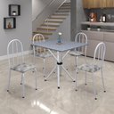 Ver imagem 1 de Conjunto de Mesa Tubular 70x70cm Tampo em Granito com 4 Cadeiras Ane B Branco/Paraopeba/Mart Pérola/Ocre