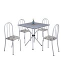 Ver imagem 2 de Conjunto de Mesa Tubular 70x70cm Tampo em Granito com 4 Cadeiras Ane B 