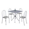 Conjunto de Mesa Tubular 70x70cm Tampo em Granito com 4 Cadeiras Ane B  - 2