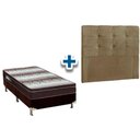 Ver imagem 1 de Cama Box Solteiro Crc + Colchão Ortopédico Light Ortobom + Cabeceira Clean Suede Marrom