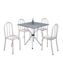 Ver imagem 2 de Conjunto de Mesa Tubular 70x70cm Tampo em Granito Ocre com 4 Cadeiras Ane B Branco/Botanic Bege/Mart Pérola