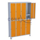 Ver imagem 1 de Armário Roupeiro De Aço Vestiário Academia 8 Portas C/ Prateleira Locker Laranja