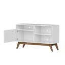 Ver imagem 4 de Rack para TV até 42 Polegadas 108cm Pés em Madeira Maciça Fênix Wood Bege