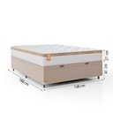 Ver imagem 2 de Cama Box Baú Casal Colchão 138x188x68cm Branco/Bege