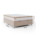 Ver mais imagens de Cama Box Baú Casal Colchão 138x188x68cm Branco/Bege