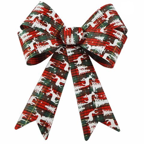 Kit 8 Enfeites Árvore Natal Laço Decorado Figuras Natalinas 28,5 Cm