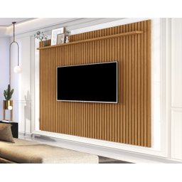 Painel Vênus Ripado 1.8 x 2.2 p/ TV até 75'' Nature - Giga Móveis - 1