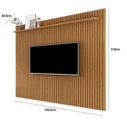 Painel Vênus Ripado 1.8 x 2.2 p/ TV até 75'' Nature - Giga Móveis - 3