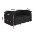 Ver imagem 2 de Sofa Le Corbusier de 2 Lugares Cromado em Sintético Preto