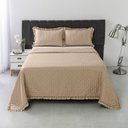 Ver imagem 2 de Kit Cobre Leito Elegance Queen Microfibra 200 Fios 3 Peças Bege Casa Scarpa